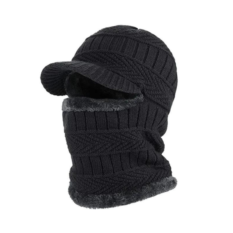 Men & Womens Knitted Woolen Balaclava Monkey Cap with Fur Inside (Free Size)