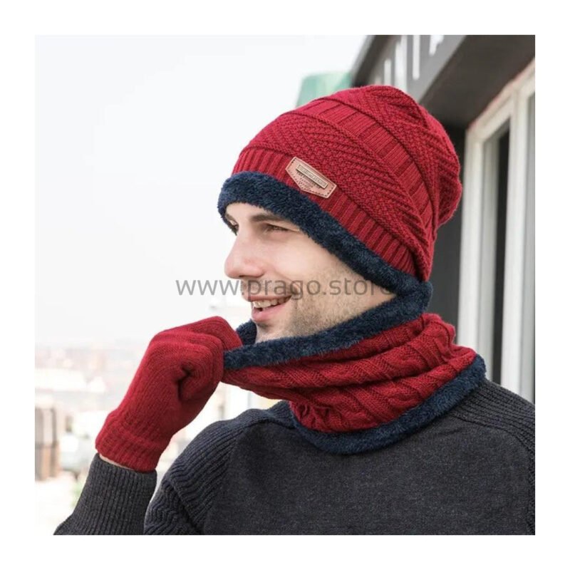 Winter Knit Woolen Cap with Neck Warmer Scarf Set for Men & Women - Image 4