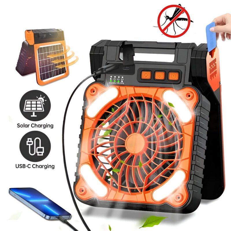 Multi-functional Portable Solar Charging Fan Ps182 - Image 6