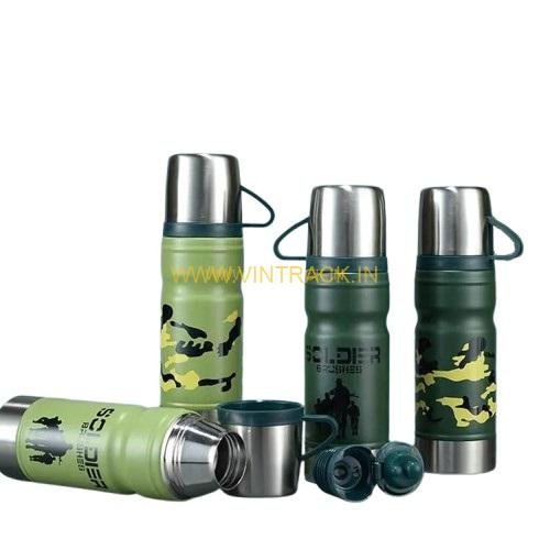 Vacuum Water Bottle with Cup 680ML – Insulated Stainless Steel Flask for Hot & Cold Drinks, Travel & Outdoor Use