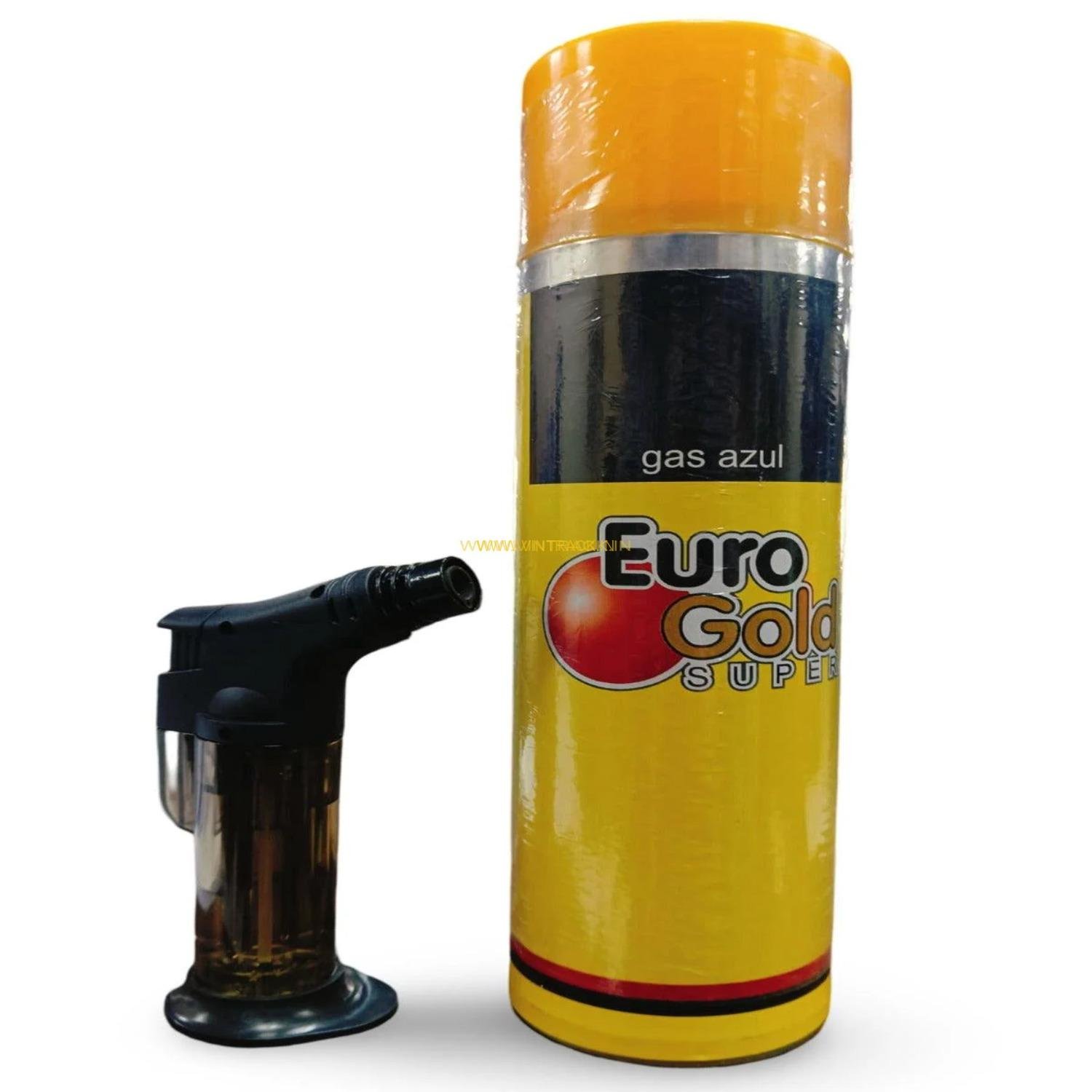 Jet Flame Lighter with Euro Gold Super Gas – Refillable Windproof Torch Lighter for Kitchen, BBQ, Camping & Outdoor Use