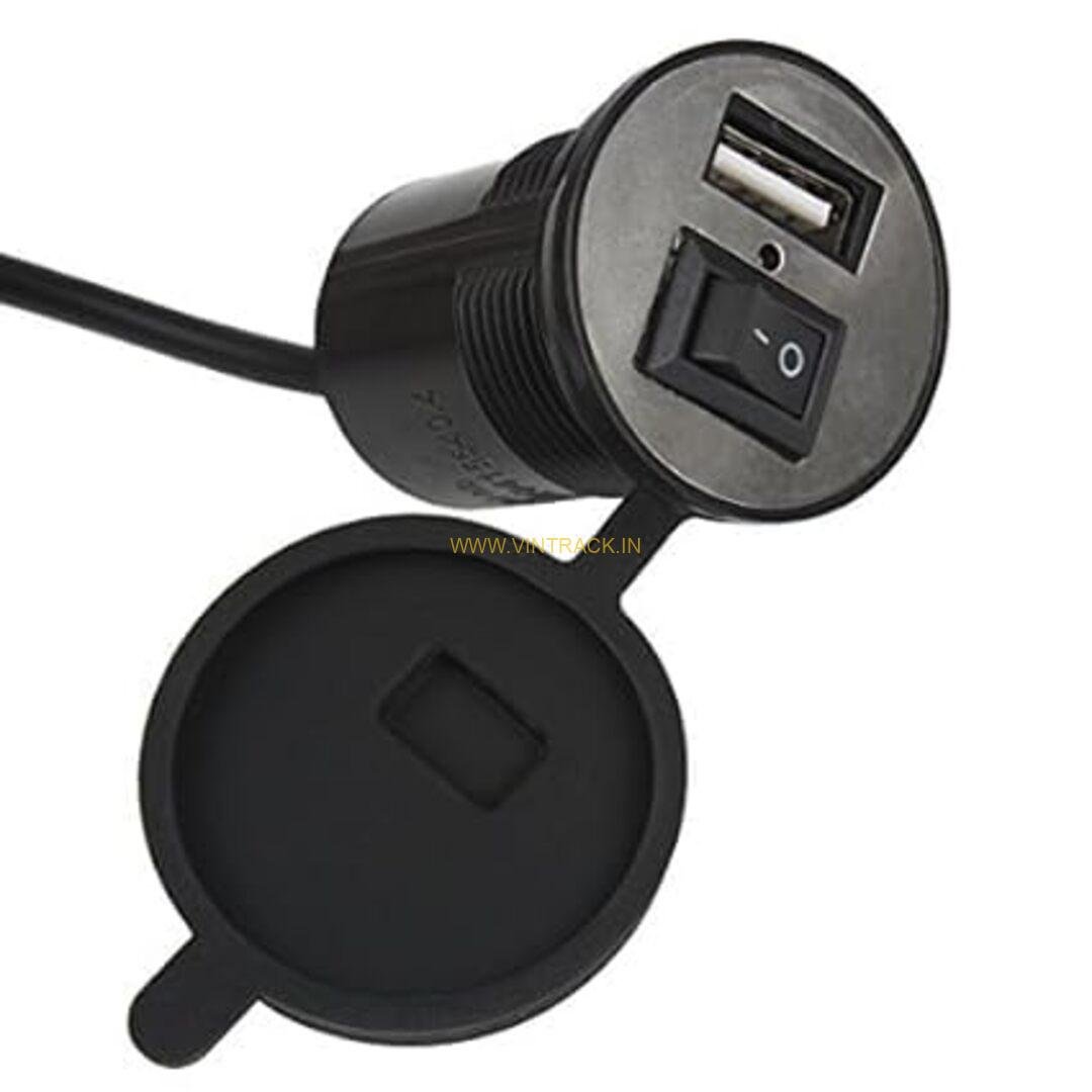 Bike Cell Phone Charger | USB Mobile Charger for Motorcycle & Bicycle | Waterproof, Fast Charging Phone Mount with Holder & Cable for GPS Navigation and Long Rides