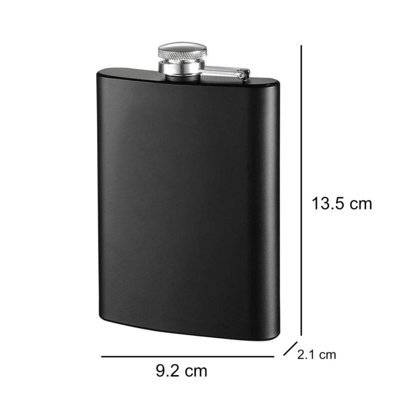 Stainless Steel Hip Flask 8 Oz 230 ml - Matte Black - Image 4