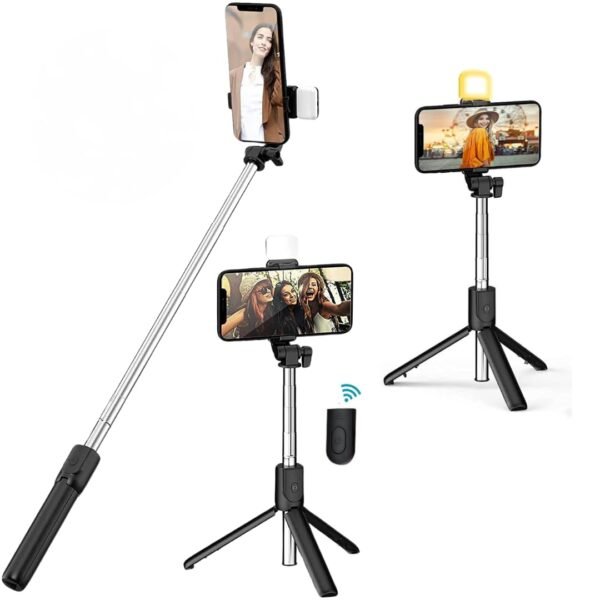 Bluetooth Tripod Selfie Stick – Small Size, Lightweight & Portable Phone Holder with Remote Control - Image 8