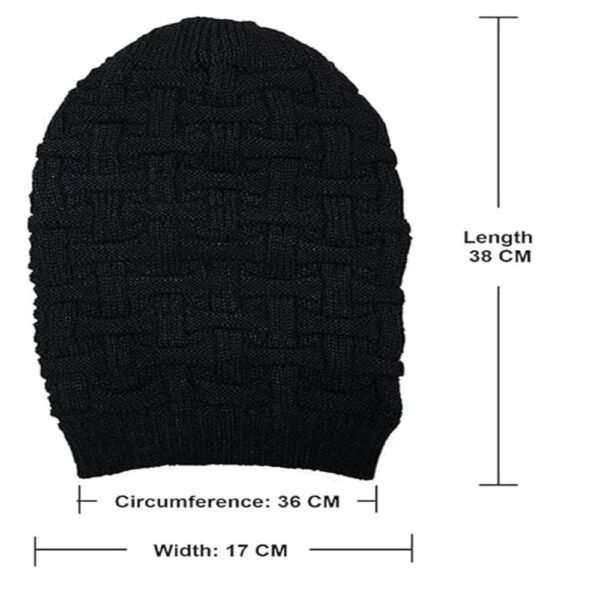 Men’s Winter Woolen Beanie Cap with Fur Inside – Warm & Comfortable Cold Weather Hat - Image 3