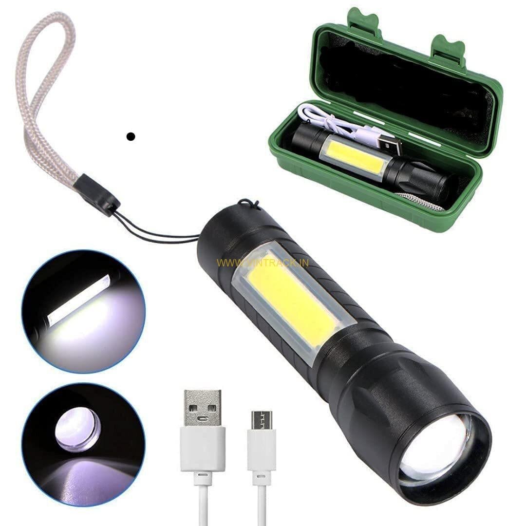 Multiple Rechargeable LED Torch | High-Power Flashlight with Long Battery Backup, Adjustable Brightness & Zoom | Portable, Durable Torch Light for Camping, Hiking, Emergency & Home Use