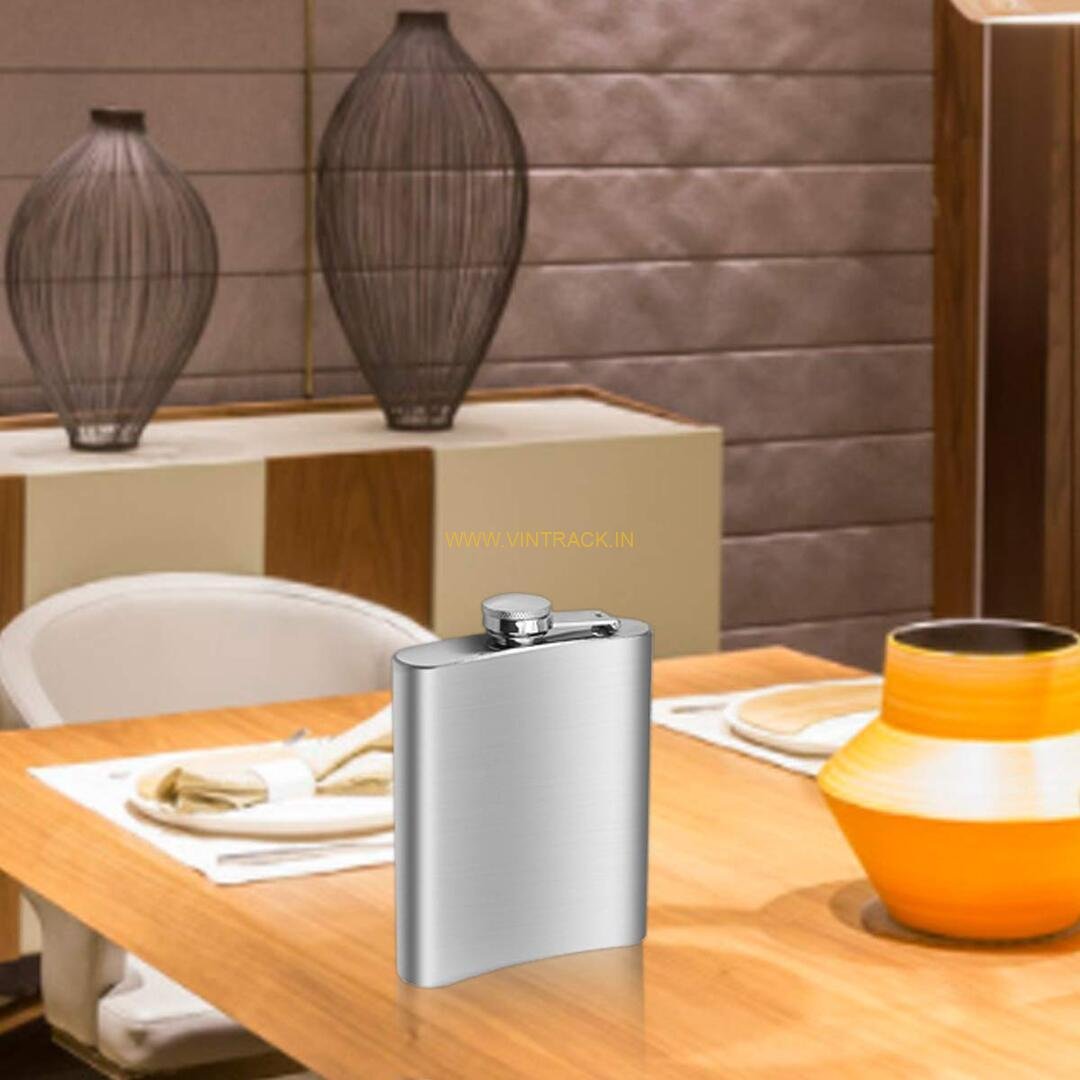 Stainless Steel Hip Flask 8oz / 237ml | Portable Pocket Whiskey Flask with Screw Cap | Leak-Proof Liquor Flask for Travel, Camping, Hiking & Outdoor Use - Image 6