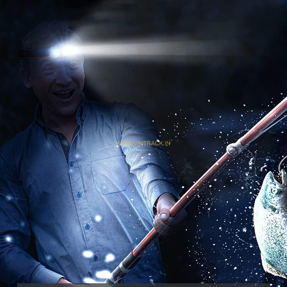 Motion Sensor Rechargeable LED Headlamp PS-63 | Hands-Free Headlight with Red Warning Flashlight for Outdoor, Camping, and Emergency Use - Image 3