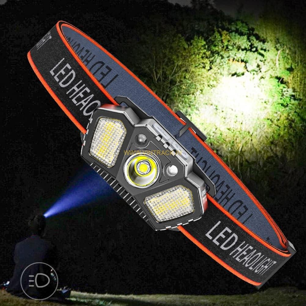 Motion Sensor Rechargeable LED Headlamp PS-63 | Hands-Free Headlight with Red Warning Flashlight for Outdoor, Camping, and Emergency Use - Image 6
