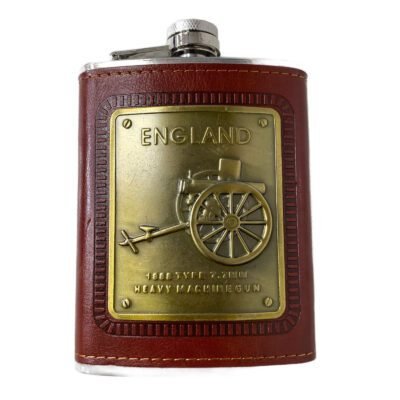 Party-Hut Leather Stainless Steel Hip Flask 8OZ (236ML) – Portable Drink Flask for Outdoor & Travel Use