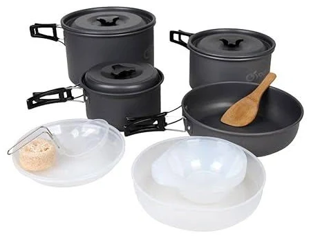 Portable Camping Cooking Set for 2-4 Person | Outdoor Cookware Kit with Pots, Pans & Utensils - Image 2