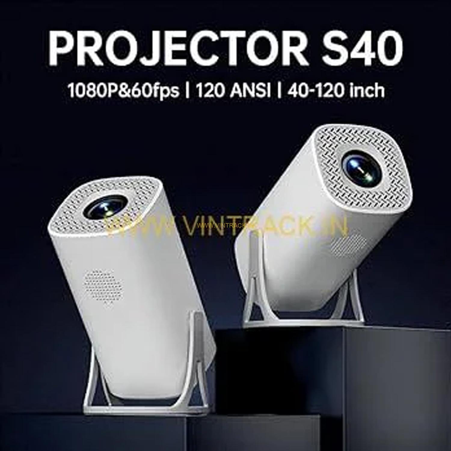 S40 Android 11 Portable Mini Projector – Native 720P, 4K/1080P Support, Dual‑Band Wi‑Fi, Bluetooth 5.0, 120 ANSI Lumens – Home Cinema
