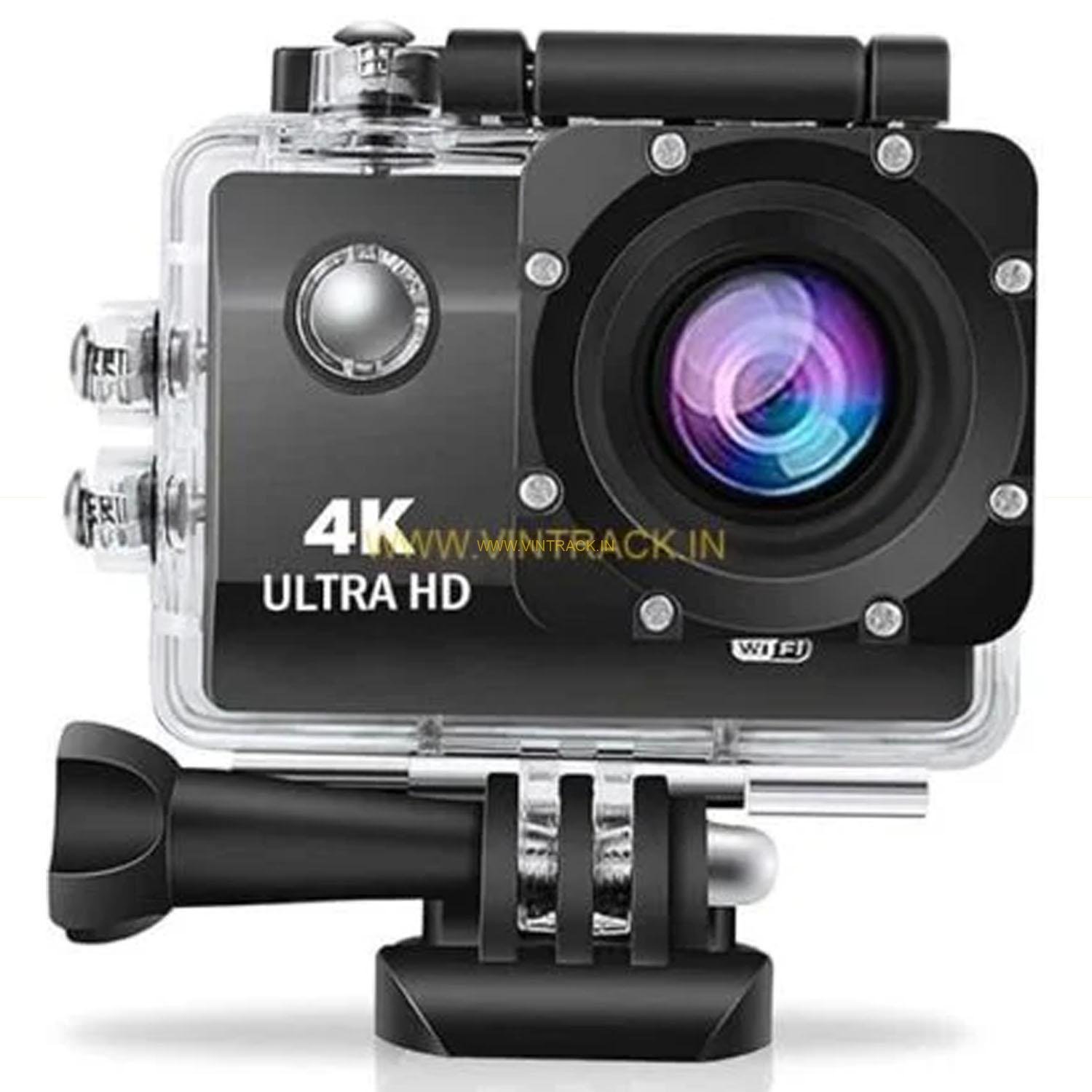 4K 30Fps Action Ultra Hd Camera with Accessories Kit | WiFi | 16 MP | 170 Degree Wide Angle Lens | 98FT Underwater Waterproof ditgital Camera for YouTube Vlogging, Bike Helmet vlogging (Black)