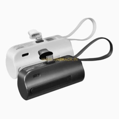 Mini Capsule 4000mAH Built in Cable Power Bank with Keychain for IOS/Type-C, Lithium-ion, Fast Charging for Mobile, Earbuds, Smartwatch, Speaker, Tablet)