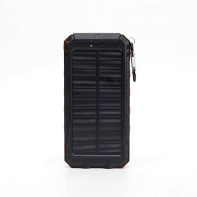 Solar Wireless Power Bank 10,000mAh | Waterproof Portable Charger with Solar Panel, Built-in Flashlight & Carabiner – Rechargeable Lithium Polymer Battery
