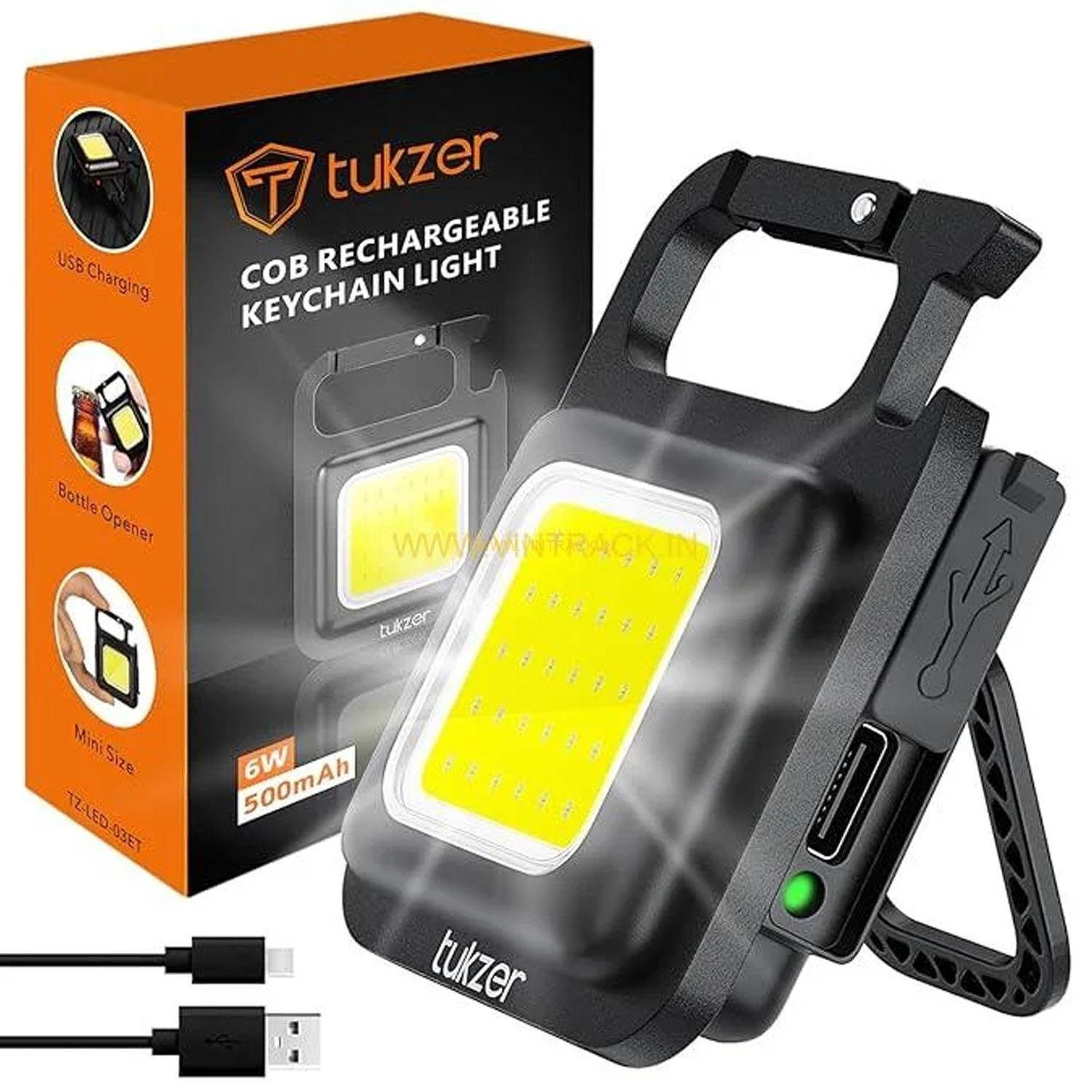 Mini LED COB Keychain Flashlight 1000 Lumens | Rechargeable Pocket Torch with 4 Modes, Magnet Base, Carabiner & Bottle Opener | Emergency Work Light for Camping, Hiking & Fishing