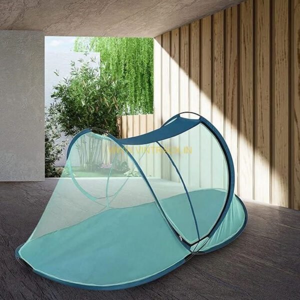 Online Services Foldable Polyester Single Bed Foldable Mosquito Net/ Macchardani For Adults With Base| 30Gsm Mosquito Net For Home(Size: L X W X H : 7 X 4 X 3.50 Feet) - Image 4