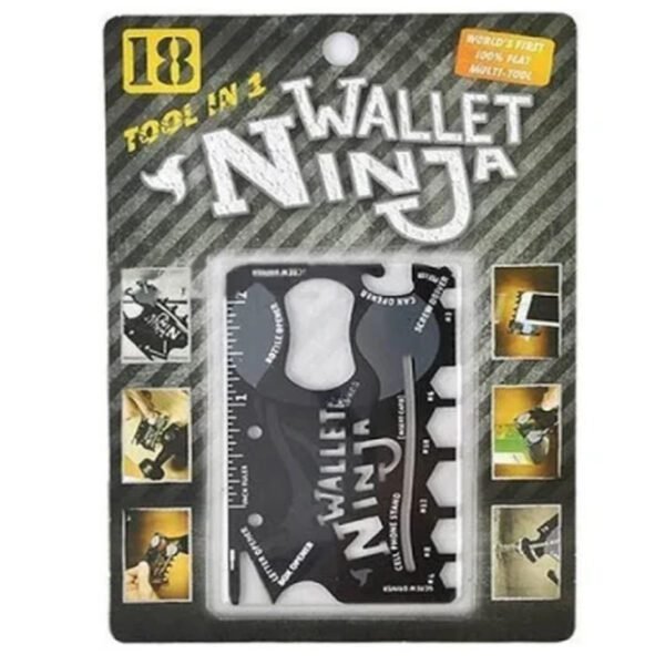 Wallet Ninja Multi-Tool Card – Pocket-Sized EDC Tool with Bottle Opener, Screwdrivers, Can Opener, Ruler, Cell Phone Stand & More - Image 2