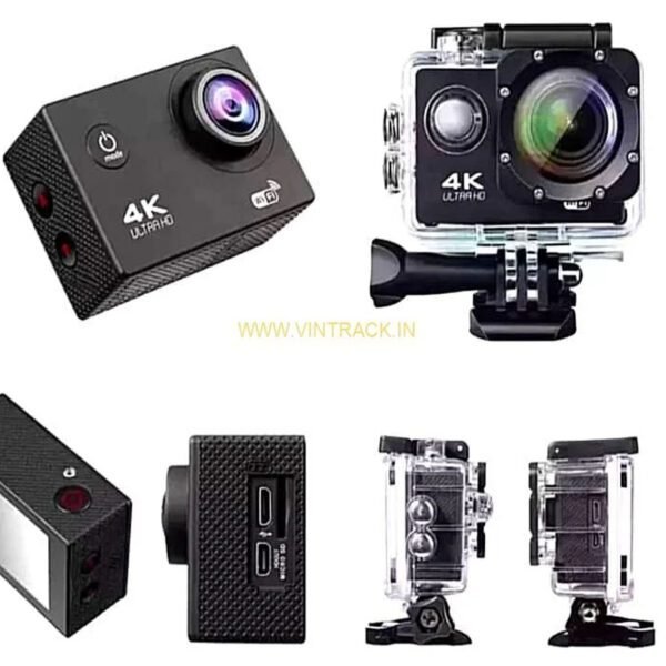 4K 30Fps Action Ultra Hd Camera with Accessories Kit | WiFi | 16 MP | 170 Degree Wide Angle Lens | 98FT Underwater Waterproof ditgital Camera for YouTube Vlogging, Bike Helmet vlogging (Black) - Image 2