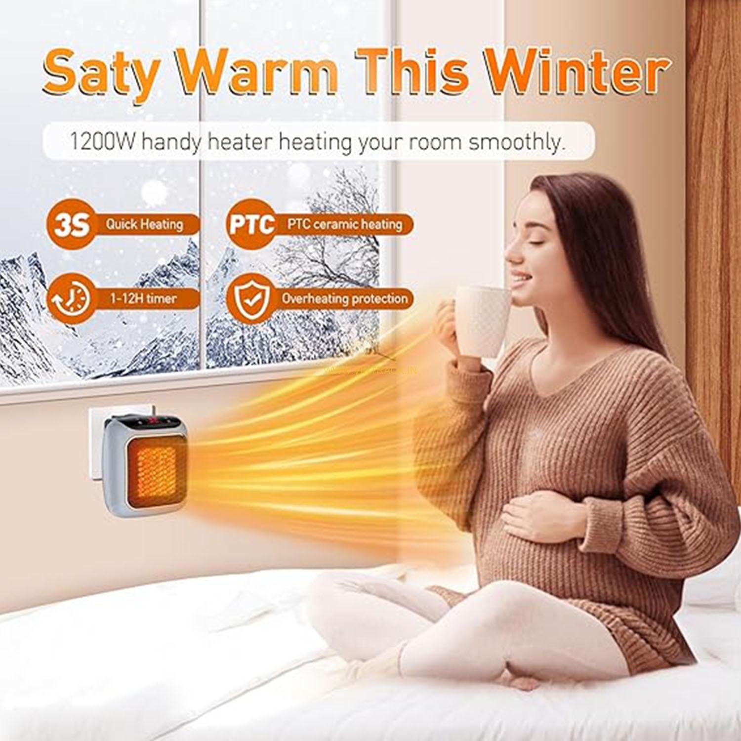 HANDY HEATER TURBO 800W WITH LED DISPLAY HANDY HEATER TURBO 800W WITH LED DISPLAY FAN ROOM HEATER - Image 2