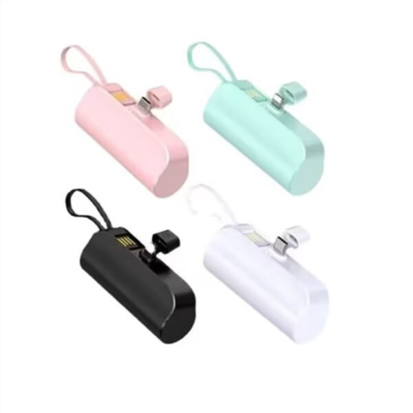Mini Capsule 4000mAH Built in Cable Power Bank with Keychain for IOS/Type-C, Lithium-ion, Fast Charging for Mobile, Earbuds, Smartwatch, Speaker, Tablet) - Image 2
