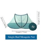 Online Services Foldable Polyester Single Bed Foldable Mosquito Net/ Macchardani For Adults With Base| 30Gsm Mosquito Net For Home(Size: L X W X H : 7 X 4 X 3.50 Feet) - Image 3