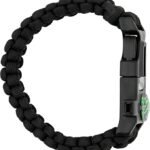 Survival Bracelet - Black,  Whistle, Compass, Fire  Starter, Tactical  Men &  Women (Black, Pack of 1) - Image 4
