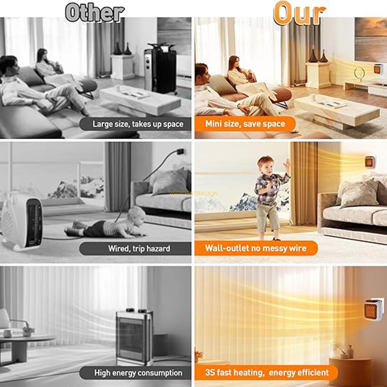 HANDY HEATER TURBO 800W WITH LED DISPLAY HANDY HEATER TURBO 800W WITH LED DISPLAY FAN ROOM HEATER - Image 3