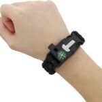 Survival Bracelet - Black,  Whistle, Compass, Fire  Starter, Tactical  Men &  Women (Black, Pack of 1) - Image 2