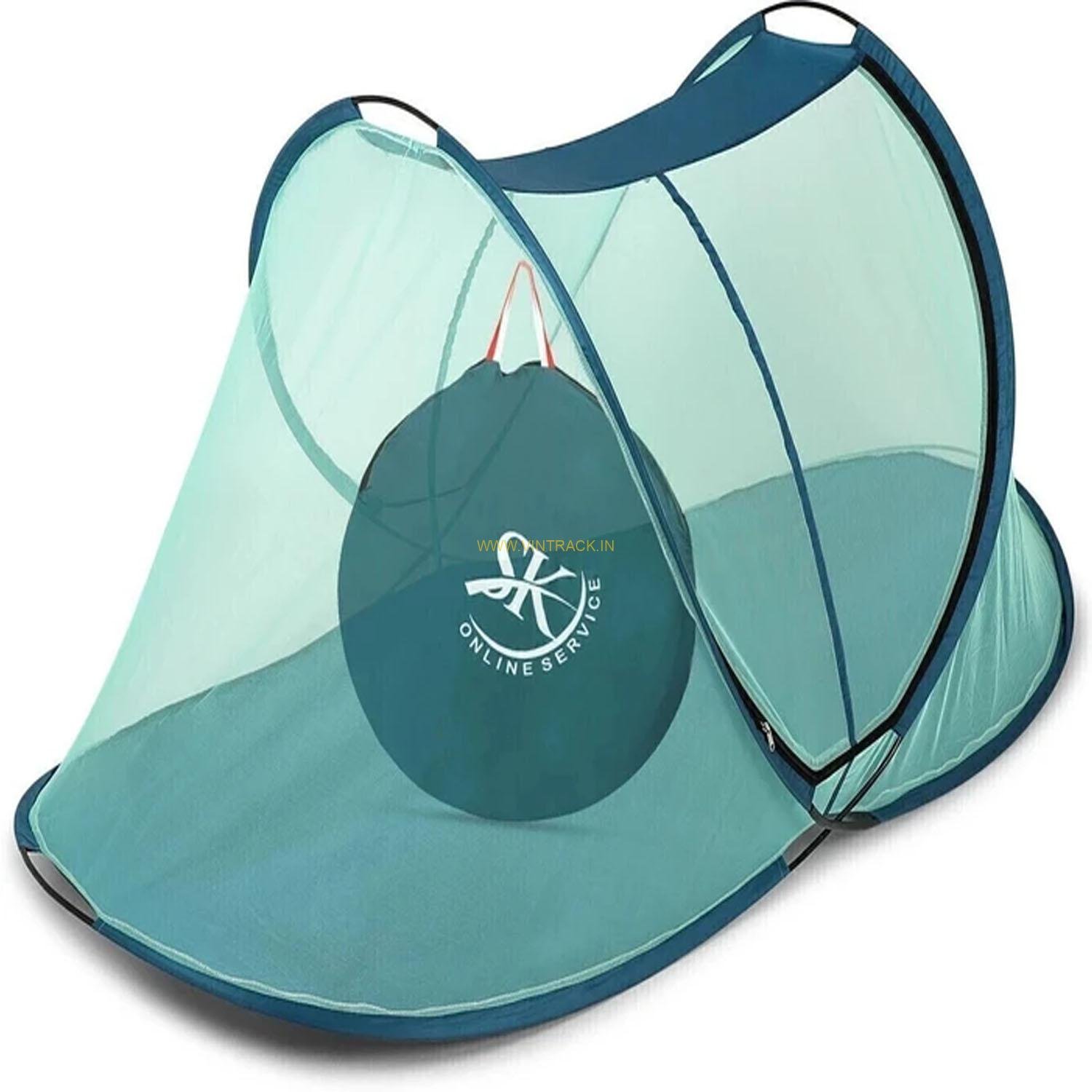 Online Services Foldable Polyester Single Bed Foldable Mosquito Net/ Macchardani For Adults With Base| 30Gsm Mosquito Net For Home(Size: L X W X H : 7 X 4 X 3.50 Feet)