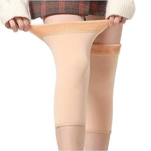 Warm Over Knee Winter Fleece Fur Leg Warmers for Men & Women – Soft, Cozy & Stylish Cold Weather Protection. - Image 4