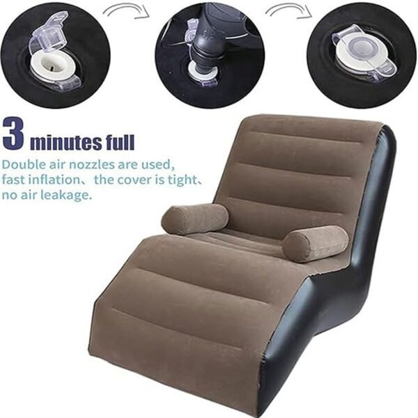 Inflatable Lazy Sofa | Portable S Shaped Design Sofa - Multipuprose Lazy Sofa for Sleeping - Leisure Duable Sofa for Ultiemate Comfort and Instant Relaxation - Image 5