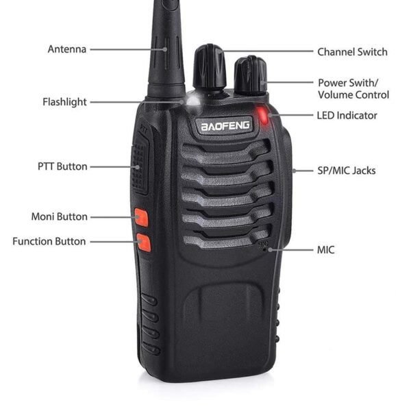 BaoFeng BF-888S Walkie Talkie 2 Way Radio Long Range (Black, 2 Pieces) - Image 5