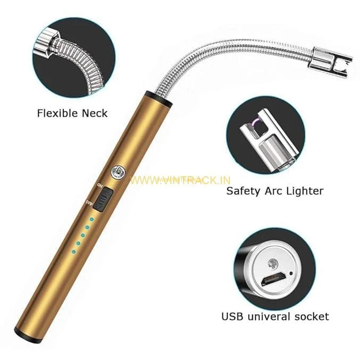 Electric Rechargeable Gas Lighter/Plasma Lighter Flameless Windproof, USB Lighter, 360 deg Flexible Neck Arc Lighter for Kitchen, Barbecue, Candles, Gas Stove, Fireworks (Multicolor)