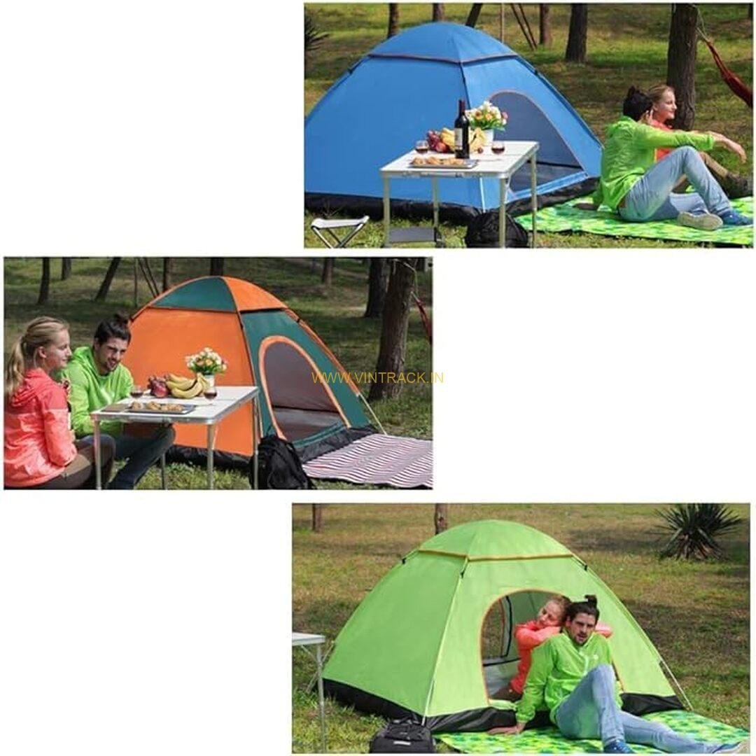 Dome Tent for 4 Men – Single Layer Water-Resistant Camping Tent (200x200 cm) for Trekking, Hiking, Picnic & Outdoor Adventures - Image 6