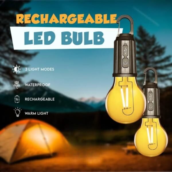 Rechargeable Camping LED Bulb | Portable Waterproof Outdoor Hanging Light for Hiking & Emergency Use - Image 3