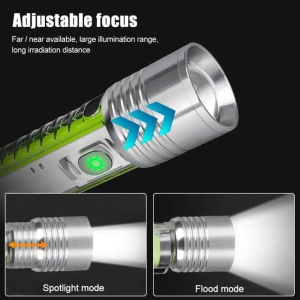 USB Rechargeable LED Torch | Portable Flashlight for Camping, Hiking, Emergency & Outdoor Use - Image 3