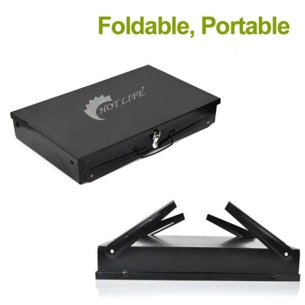 Camping Foldable Suitcase Barbecue Grill | Portable Outdoor BBQ with Gloves, Skewers & Tong - Image 2