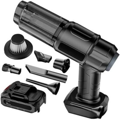 Cordless Rechargeable Vacuum Cleaner – Lightweight, Powerful Suction with Multi-Use Attachments for Home & Car Cleaning