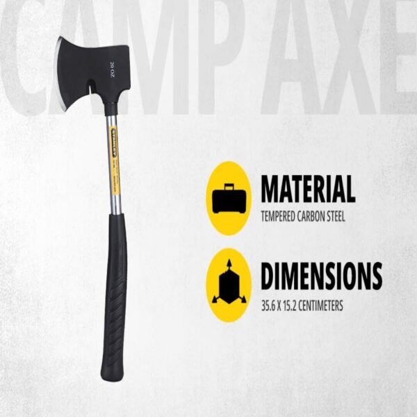 STANLEY 54-105 Camp Axe – Steel Shaft with Anti-Rust Properties for Carpentry, Camping, Hiking & Light-Duty Wood Cutting - Image 2