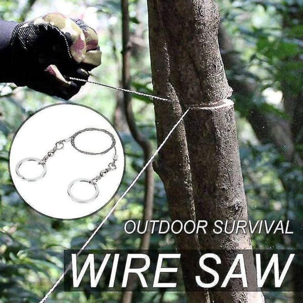 Stainless Steel Wire Saw - Metal Cable Saw for Emergency Survival, Hand Pocket String Rope Saw for Wood, Pipe, Camping, Hiking - Image 5