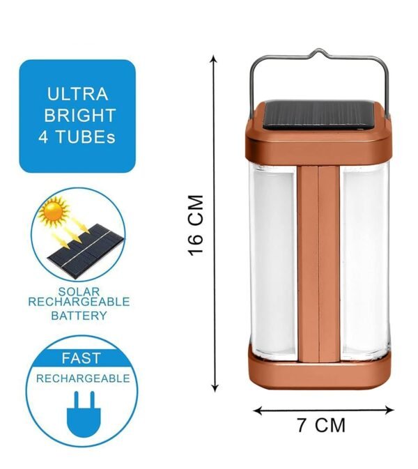 Rocklight 4 Tube 360° Extra Bright Emergency Light | 6-Hour Rechargeable Lantern for Home, Camping, Outdoor & Power Cuts - Image 2