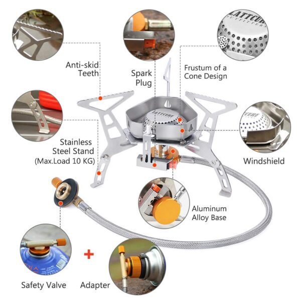 Portable Gas Stove for Camping with Carry Box | Lightweight Outdoor Cooking Stove for Hiking & Travel - Image 5