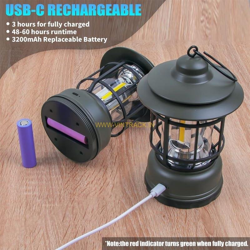 Table Lamp Lantern with USB Recharge | Portable LED Lamp for Home, Camping, Outdoor & Emergency Use - Image 5