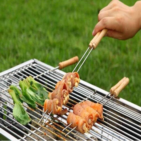 Stainless Steel Portable Barbeque Stick – Reusable Skewers for Grilling Paneer, Vegetables, Kebab & Outdoor BBQ - Image 4