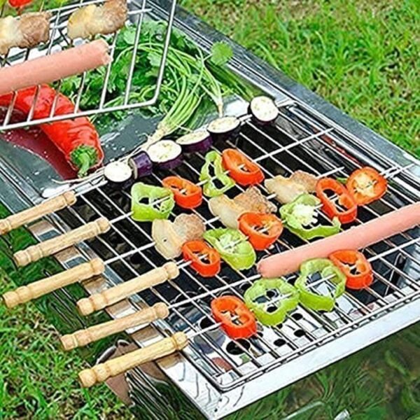 Stainless Steel Portable Barbeque Stick – Reusable Skewers for Grilling Paneer, Vegetables, Kebab & Outdoor BBQ - Image 5