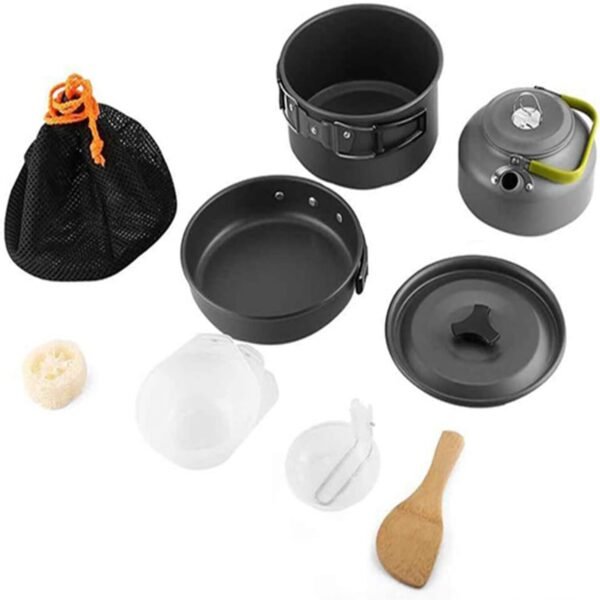 Camping Cooking Utensils Set with Tea Kettle | Portable Cookware for 2–3 Person Outdoor Cooking & Hiking - Image 6