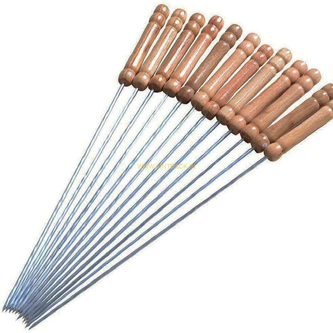 Stainless Steel Portable Barbeque Stick – Reusable Skewers for Grilling Paneer, Vegetables, Kebab & Outdoor BBQ