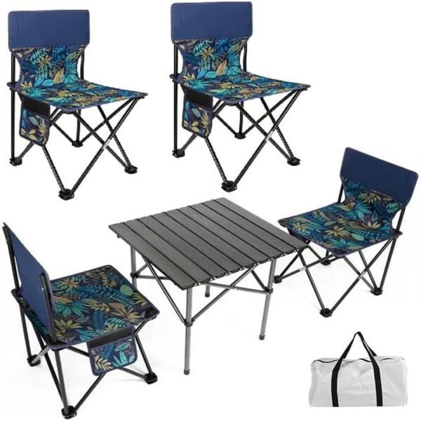 Portable Folding Picnic Camping Table with Chairs – Lightweight, Compact Outdoor Table & Chair Set for Hiking, Travel & Garden