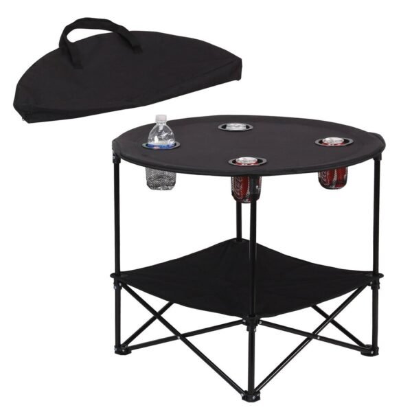 Camping Table with 4 Cup Holders – Portable Foldable Outdoor Table with Compact Packing for Picnic, Travel, Hiking & Camping - Image 3